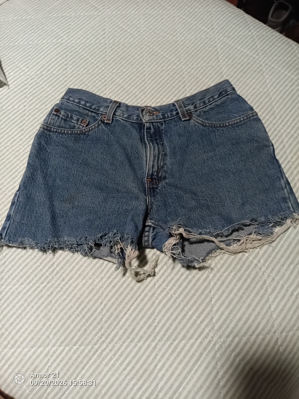 Levi's Distressed Bootcut Denim Cutoff Shorts